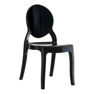 Everett High Gloss Polycarbonate Dining Chair In Black