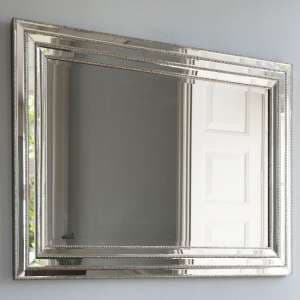 Everett Rectangular Wall Bedroom Mirror In Silver Frame - UK