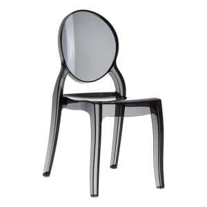 Everett Transparent Polycarbonate Dining Chair In Black