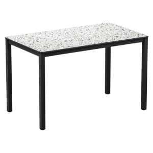 Extro Rectangular Wooden Dining Table In Mixed Terrazzo