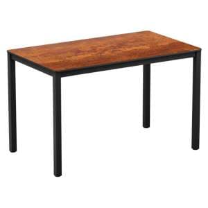Extro Rectangular Wooden Dining Table In Textured Copper