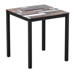 Extro Square 60cm Wooden Dining Table In Driftwood