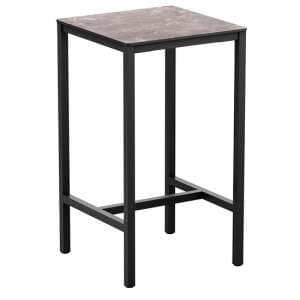 Extro Square 69cm Wooden Bar Table In Marble Effect - UK