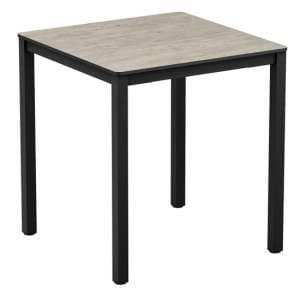 Extro Square 79cm Wooden Dining Table In Textured Cement