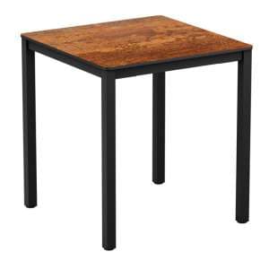 Extro Square 79cm Wooden Dining Table In Textured Copper