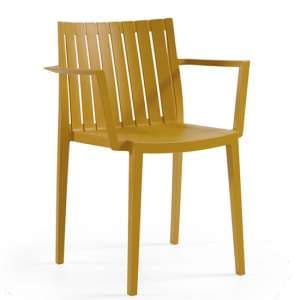 Ezra Polypropylene Arm Chair In Mustard - UK