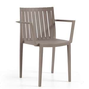 Ezra Polypropylene Arm Chair In Taupe - UK