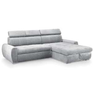 Faenza Universal Velvet Corner Sofabed In Grey