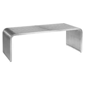 Fafnir Round Edged Stainless Steel Coffee Table In Silver
