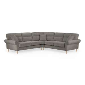 Fairfax Large Fabric Corner Sofa In Mocha With Oak Wooden Legs - UK