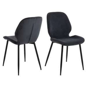 Fairfield Anthracite Fabric Dining Chairs In Pair - UK