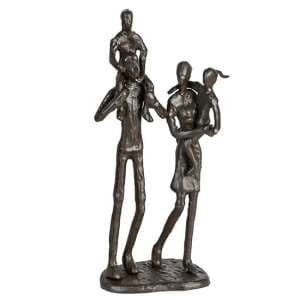 Family Iron Design Sculpture In Burnished Bronze