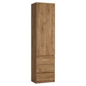 Felton Tall Narrow 1 Door 3 Drawer Storage Cabinet In Ribbeck Oak - UK