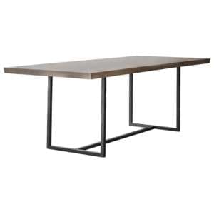 Fardon Wooden Dining Table With Metal Frame In Grey Wash - UK