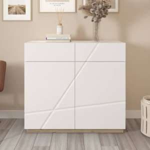 Fargo High Gloss Sideboard With 2 Doors 2 Drawers In White - UK