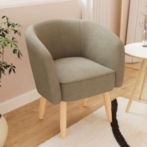 Farica Boucle Fabric Bedroom Chair In Natural Mushroom - UK