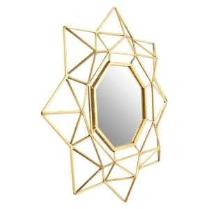 Farota Large Geometric Design Wall Mirror In Champagne Frame - UK