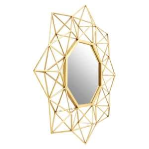 Farota Small Geometric Design Wall Mirror In Champagne Frame - UK