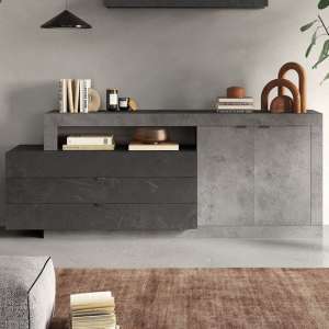 Felton Sideboard 2 Doors 3 Drawers In Concrete Lead Grey - UK