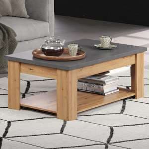 Fero Wooden Coffee Table In Artisan Oak And Matera - UK