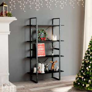 Feryal Wooden 4-Tier Bookshelf In Black - UK