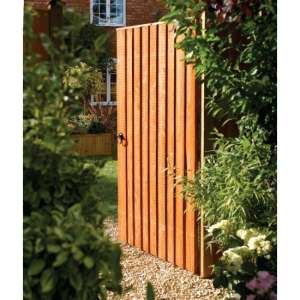 Fico Vertical Dip Treated 6x3 Board Fence Gate In Honey Brown
