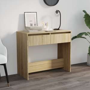 Finley Wooden Console Table With 2 Drawers In Sonoma Oak - UK