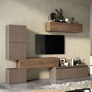 Finley Wooden Entertainment Unit In Bronze And Mercure - UK