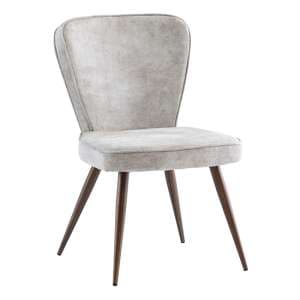 Finn Velvet Fabric Dining Chair In Pearl - UK
