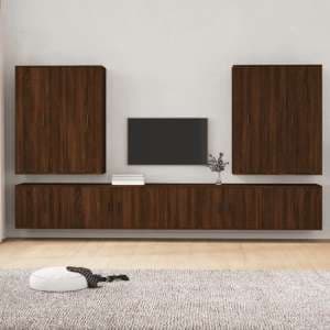 Finn Wooden Living Room Furniture Set In Brown Oak