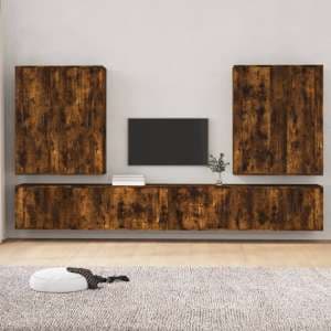 Finn Wooden Living Room Furniture Set In Smoked Oak
