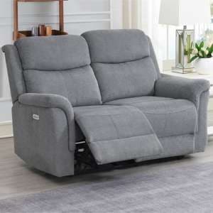 Fiona Fabric Electric Recliner 2 Seater Sofa In Grey - UK