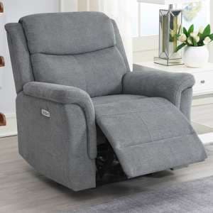 Fiona Fabric Electric Recliner Armchair In Grey - UK