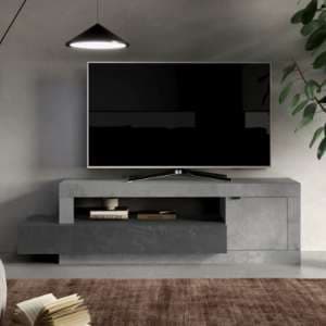 Fiora TV Stand With 1 Door 1 Drawer in Lead And Cement - UK