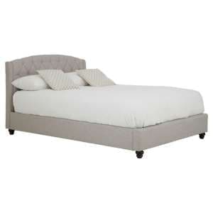 Flegetonte Fabric Double Bed In Light Grey