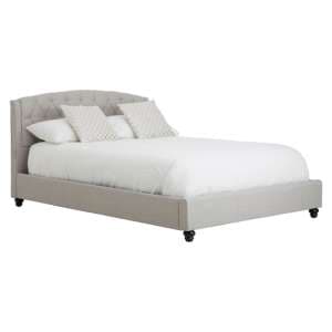 Flegetonte Fabric King Size Bed In Light Grey - UK