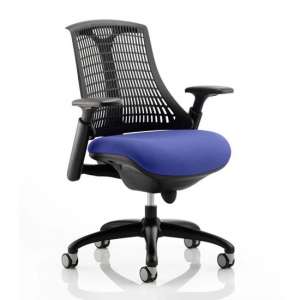 Flex Task Black Back Office Chair With Stevia Blue Seat
