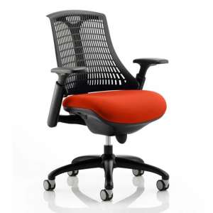 Flex Task Black Back Office Chair With Tabasco Red Seat
