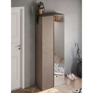 Flint Wooden Shoe Cabinet Tall 2 Doors In Bronze Mercury Oak - UK