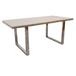 Flint Solid Light Pine Wood Dining Table With Chrome Legs - UK