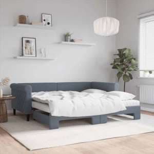 Flint Velvet Daybed With Trundle And Mattresses In Dark Grey - UK