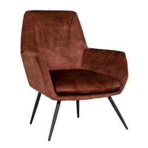 Flint Velvet Fabric Accent Chair In Rust - UK