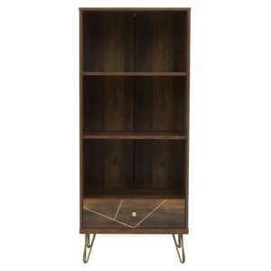 Flora Wooden Bookcase With 2 Large Shelves In Veneering Effect - UK