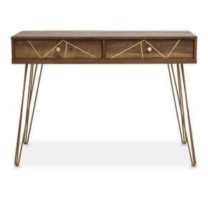 Flora Wooden Console Table With 2 Drawers In Veneering Effect - UK