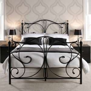Floren Metal King Size Bed In Black