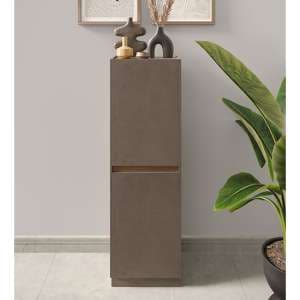 Flores Wooden Storage Cabinet 2 Doors In Bronze And Dark Oak - UK