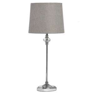 Florin Metal Table Lamp In Silver With Grey Shade