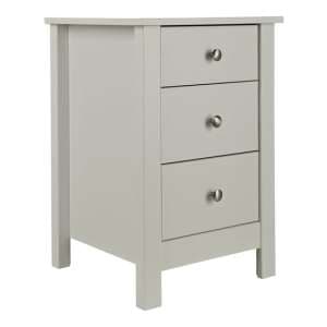 Flosteen Wooden 3 Drawers Bedside Cabinet In Soft Grey - UK