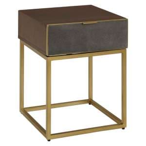 Fomalhaut Wooden End Table With Gold Metal Frame In Brown - UK