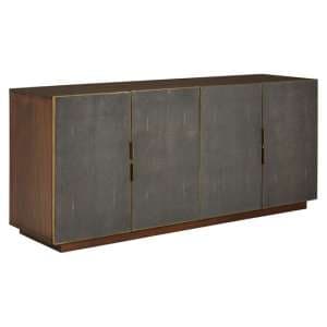 Fomalhaut Wooden Sideboard With Gold Metal Frame In Brown